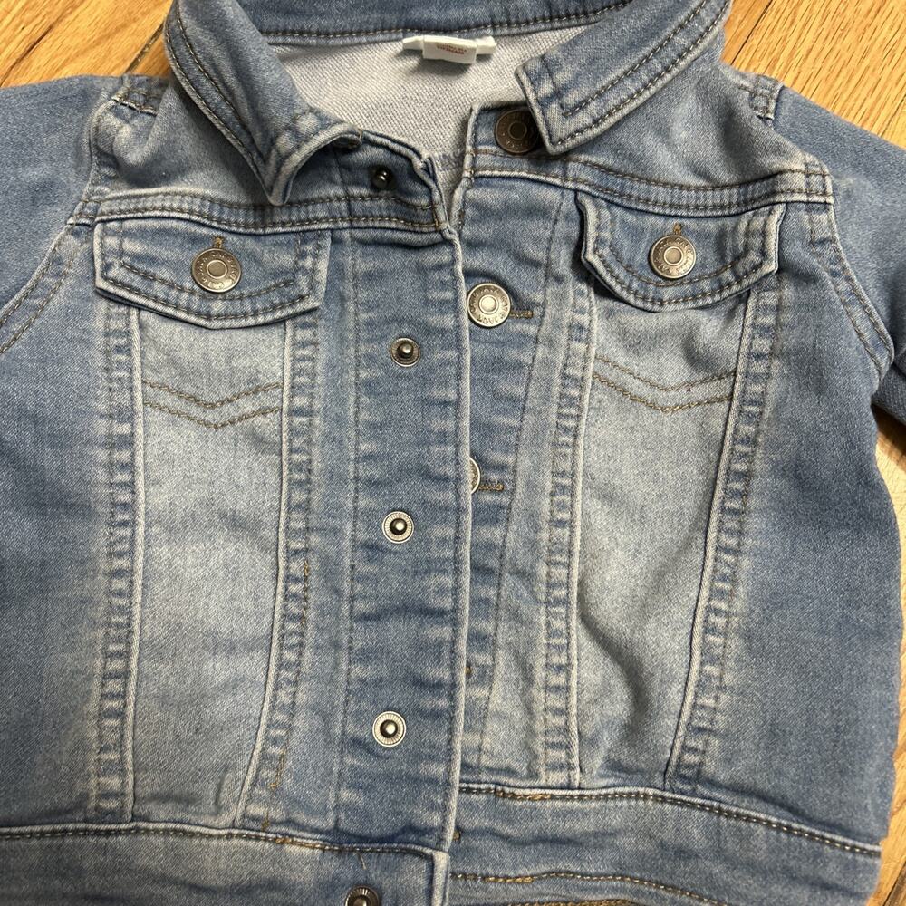 Cat & Jack Baby Stretch Denim Jean Jacket Snap Closure size 12 Months - Picture 3 of 5